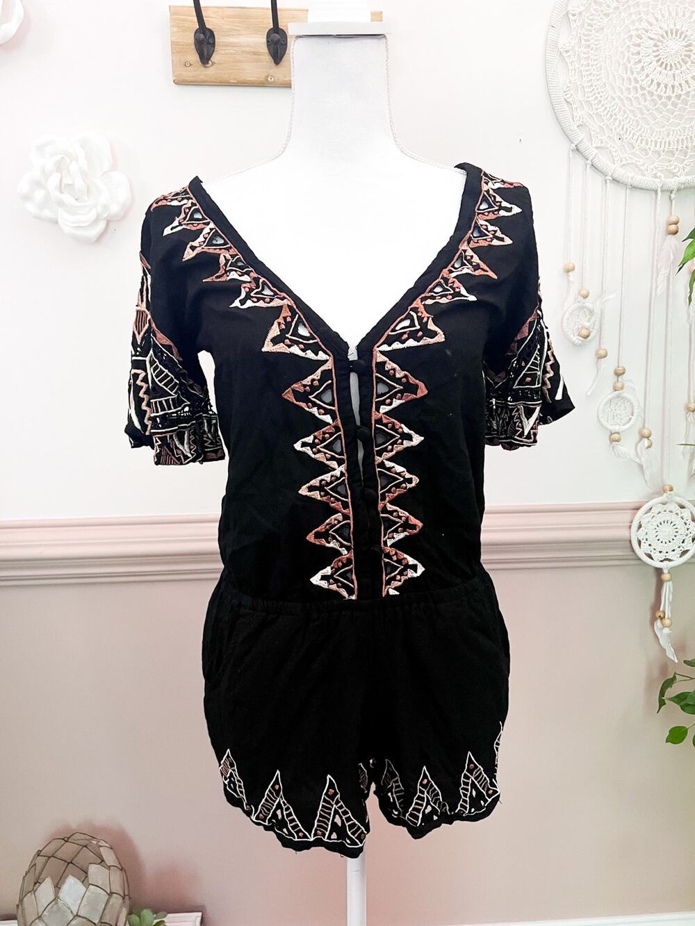 Cleobella Black Caroline Romper Size XS EUC